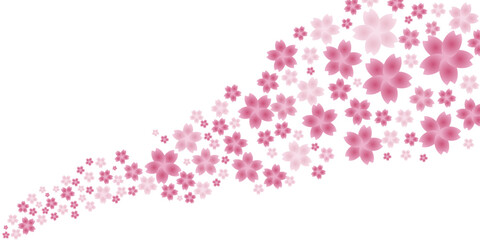 桜の花びらの背景イラスト  ピンクのグラデーション背景