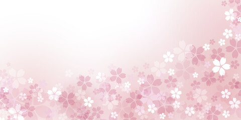 桜の花びらの背景イラスト  ピンクのグラデーション背景
