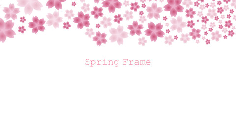 桜の花びらの背景イラスト  ピンクのグラデーション背景