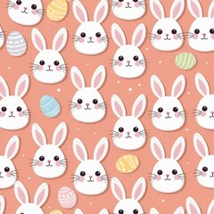 Easter Seamless Pattern: High-Quality Vector Art with Rabbits