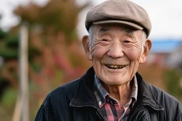 Foto op Plexiglas 和風の家に暮らす日本の笑顔のおじいちゃん（田舎・終活・実家） © Maki_Japan