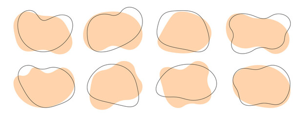 Amoeba blob shape vector illustration set - obrazy, fototapety, plakaty