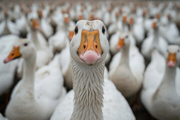 Obraz premium Activist Geese Rally Against Foie Gras