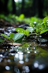 leaf in water
