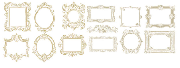 Decorative vintage frames and borders set #4 vector