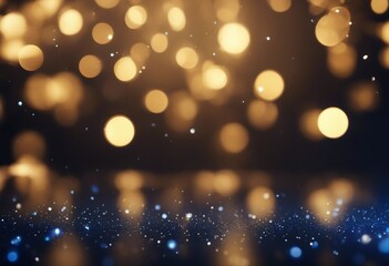 Fototapeta na wymiar Abstract background with Dark blue and gold particle Christmas Golden light shine particles bokeh