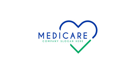 Love Health medical care logo design vector illustration.