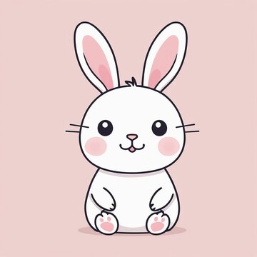 Rabbit Illustration Card: High-Quality Vector Art for Apps