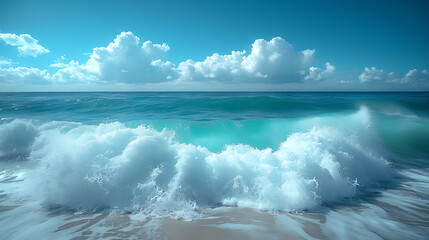 Symphony of ocean waves in shades of blue, creating a serene and tranquil background reminiscent of a calm sea