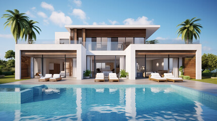 Luxury beach house with sea view swimming pool and terrace.