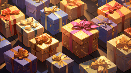 many gift box background