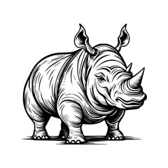 rhino illustration Rhinoceros Vector Illustration