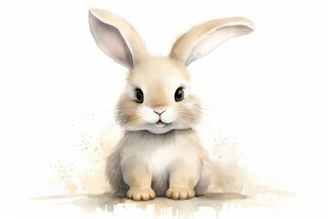 Obraz premium Illustration of a watercolor rabbit on a white background