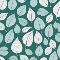 Simple and Beautiful Leaf Illustration: Ideal for Kawaii Style with Pattern