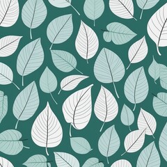 Fototapeta premium Simple and Beautiful Leaf Illustration: Ideal for Kawaii Style with Pattern