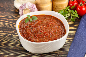 Spanish traditional gazpacho tomato soup