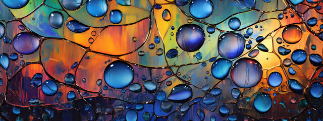 Stained Glass Serenade: A Raindrop Symphony
