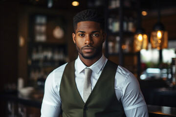 Fototapeta premium Portrait of handsome attractive man gentleman generative ai