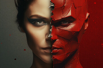 Powerful superhero person in theme costume with cloak Generative AI
