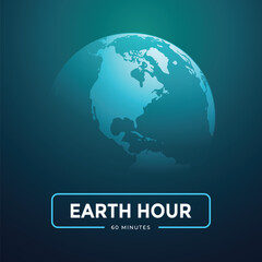 Free vector realistic earth hour illustration