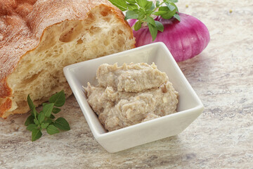 Jewish traditional cuisine herring mousse Forsmak