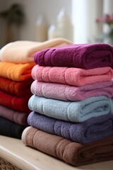 Obraz na płótnie Canvas pile of colorful towels