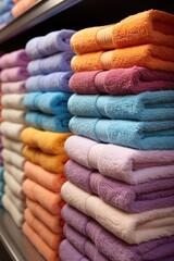 stack of colorful towels