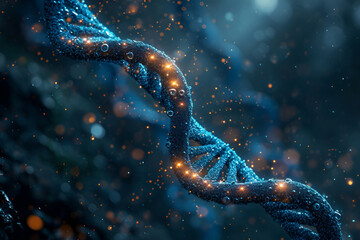 DNA gene helix spiral molecule structure. Medicine - obrazy, fototapety, plakaty