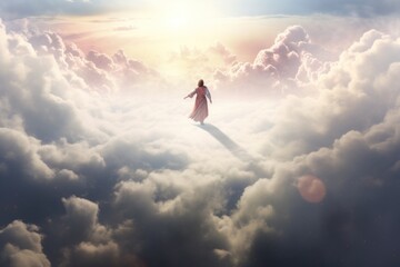 Ascension day of Jesus Christ son of God, Jesus  in the sky 