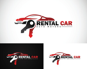 rental car logo creative service and repair business car design