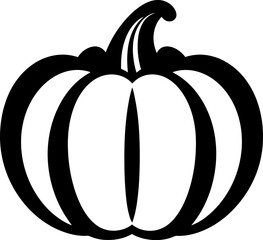 Pumpkin silhouette icon in black color. Vector template design art.