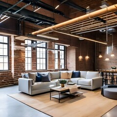 An industrial-style loft with exposed brick walls and high ceilings5