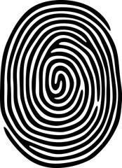 Fingerprint identity silhouette in black color. Vector template for laser cutting wall art.