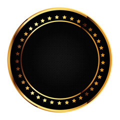 Golden name plaques empty mockup, premium frame, Winning award label, quality certificate guarantee sticker. promo and decoration elements, 