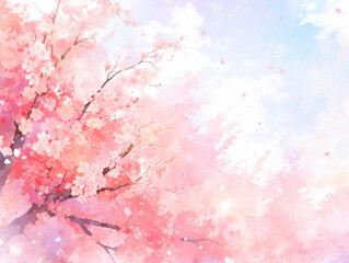 幻想的で綺麗な桜の花のテクスチャ背景　Generative AI
