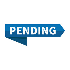 Pending Blue Rectangle Ribbon Shape For Wait Information Announcement Business Marketing Social Media
