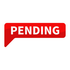 Pending Red Rectangle Shape For Wait Information Announcement Business Marketing Social Media

