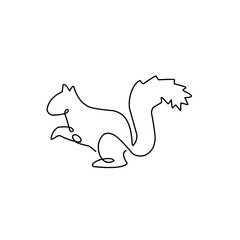 Squirrel one line drawing 
