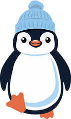 penguin smiling  with hat cartoon