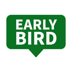 Early Bird Green Rectangle Shape For Information Announcement Promotion Business Marketing Social Media
