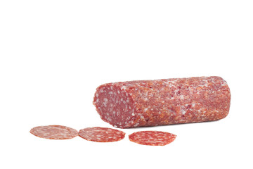 sausage cut on a white background