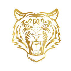 golden tiger vector, golden tiger icon