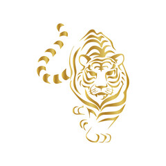 golden tiger vector, golden tiger icon