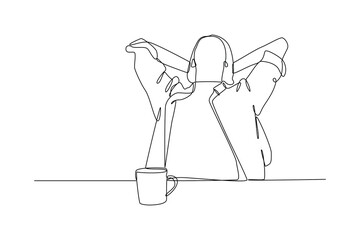 Woman take a breath in rest time.