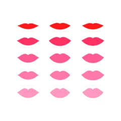 Fotobehang Contour geometric illustration of lips for beauty salons, cosmetics.  © Lili Kudrili