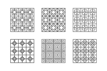 Geometric grid with square and rhombus for your project. Vector element in minimal linear stype for mosaik, pattern.