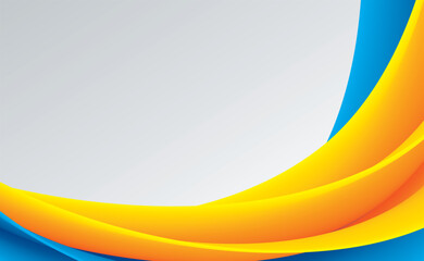 Abstract background with yellow and blue wave. Vector illustration.