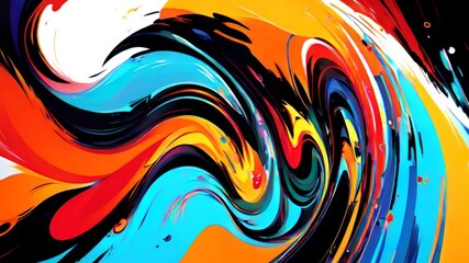 Fluid art texture design. Background with abstract mixing paint effect. Mixed paints for posters or wallpapers. White, blue and golden overflowing colors. Liquid acrylic picture that flows and splashe