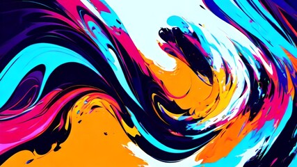 Fluid art texture design. Background with abstract mixing paint effect. Mixed paints for posters or wallpapers. White, blue and golden overflowing colors. Liquid acrylic picture that flows and splashe