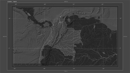 Colombia composition. Bilevel elevation map